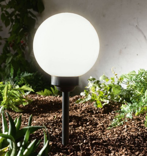 LED záhradné svietidlo SOLAR BALL WHITE 15 cm