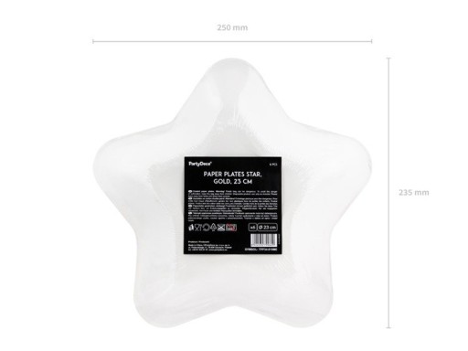 Narodeninové taniere hviezdy zlatý papier narodeninové 23cm 6 kusov
