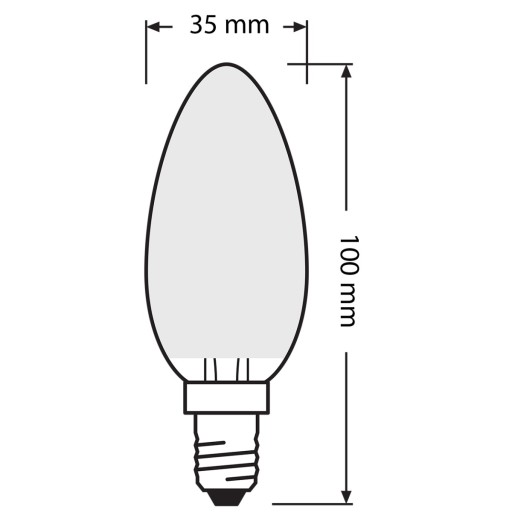 LED SVIEČKOVÁ žiarovka E14 1,5W 2700K Filament OSRAM