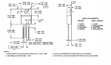 TRANSISTOR IRF4905 P-kanál MOSFET 74A 55V TO220