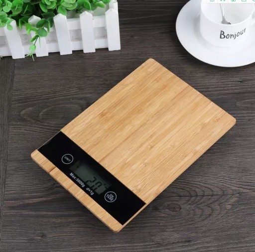 BAMBUSOVÁ ELEKTRONICKÁ KUCHYŇSKÁ VÁHA LCD 5KG 1G