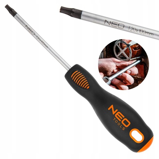 NEO TOOLS POHODLNÝ TORX SKRUTKOVAČ T20X100MM SVCM MAGNETICKÝ HROT 04-045