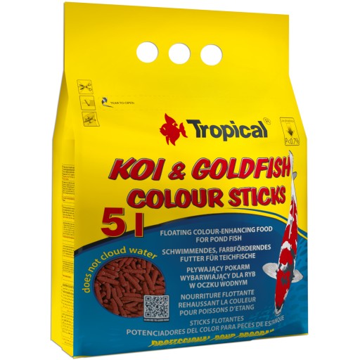Tropické Koi&Goldfish Color Sticks 5L - 400g Rybie tyčinky