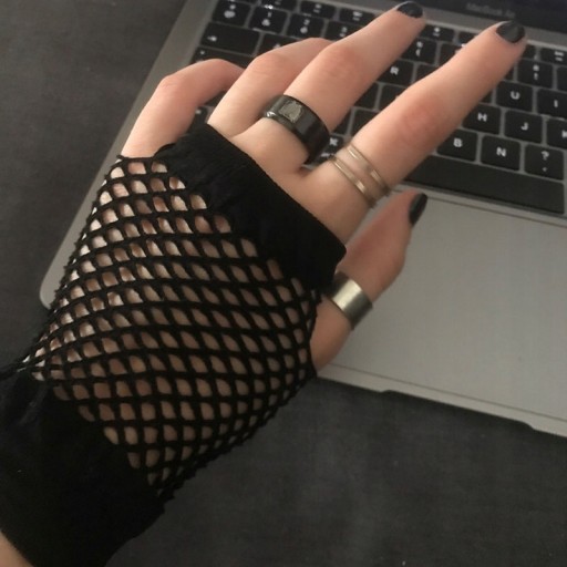 SIEŤOVÉ RUKAVICE Čierny GOTH BEZ PRSTY