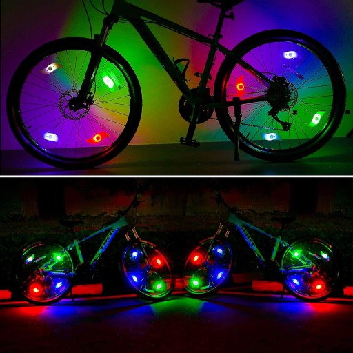 LED BICYKELOVÉ SVETLÁ NA LÚČOVÉ KOLESO KRYT NA BICYKEL 4 ks