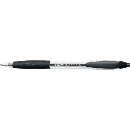 ATLANTIS čierne výsuvné guľôčkové pero 1mm BIC