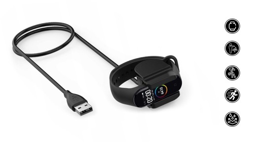 USB KÁBLOVÁ NABÍJAČKA S KLOPOU PRE XIAOMI MI BAND 4 MIBAND 4 A HODINKY 30 cm
