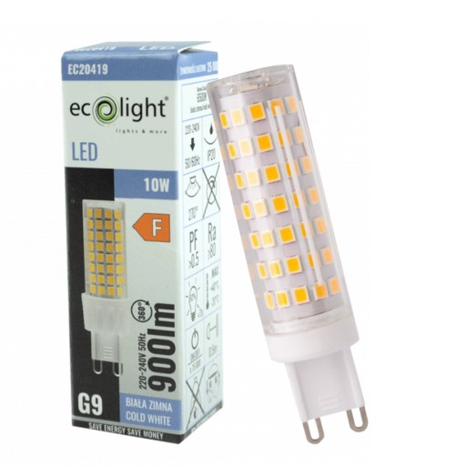 G9 LED žiarovka 10W 900lm studená farba svetla