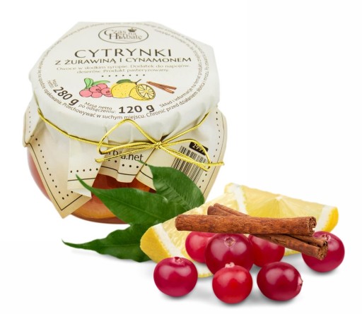 CITRÓNY S BRUSNICAMI A ŠKORICOU v sladkých sirupových plátkoch 280g téglik