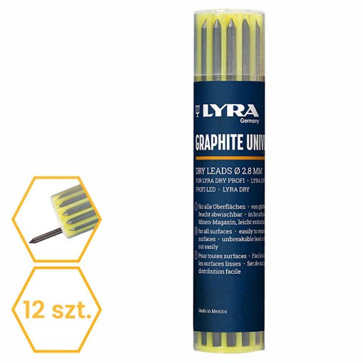 NÁPLNE DO CERUŽKY STYLES ZNAČKY PROFI SUCHÉ 2,8mm GRAPHITE 2B LYRA
