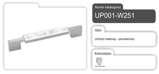 ÚCHYTKA NA NÁBYTOK PRE NÁBYTOK UP001-160/BSN/W251 NEREZ PORCELÁN AMIX