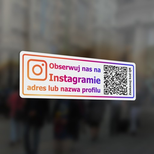 Sledujte nás na Instagrame QR - nálepka 7x22