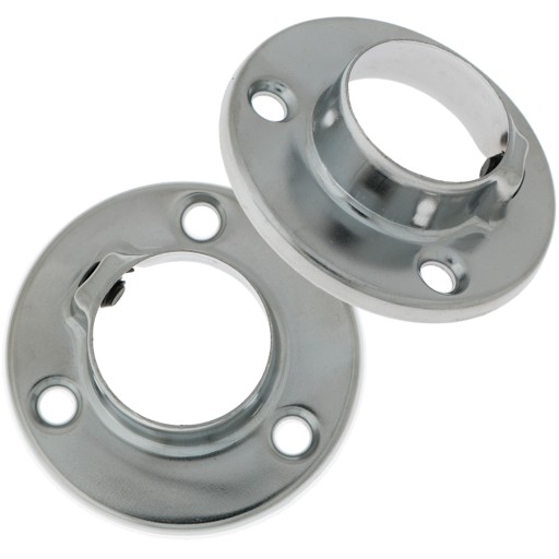 2x Rukoväť rozeta na nábytkovú tyč Fi 25mm, chróm