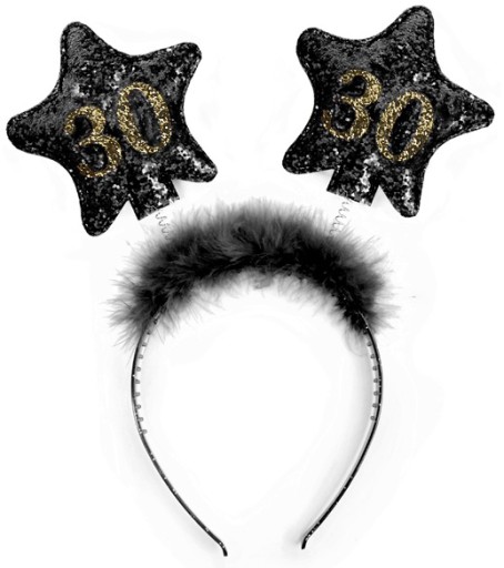 BAND with Fur 30 Thirty Stars Black BIRTHDAY Party