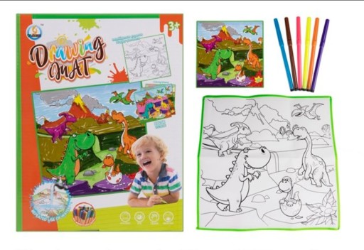 Umývateľná farbiaca podložka s dinosaurami