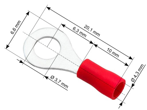Izolovaný kruhový konektor M3.5 100 ks (3603a)