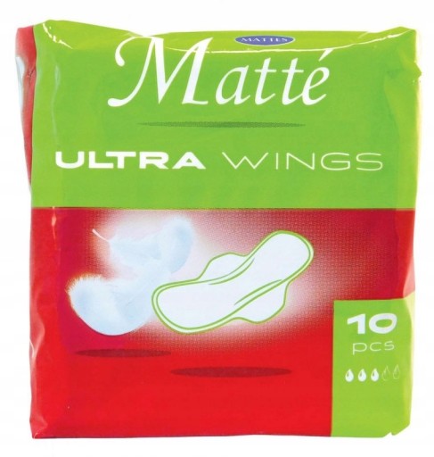 Matné ultra hygienické vložky s krídelkami, 10 kusov