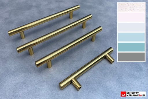 Nábytková úchytka Zábradlie RE10 L-128mm ZLATÝ LESK