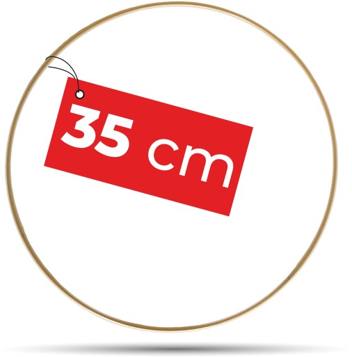 Kovový prsteň, lapač snov, ZLATÝ MATNÝ, 35 cm
