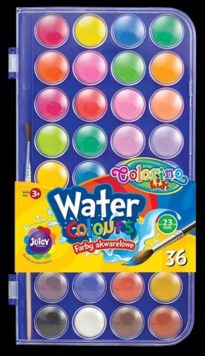 COLORINO AKVARELOVÉ FARBY 36 farieb ŠTETEC