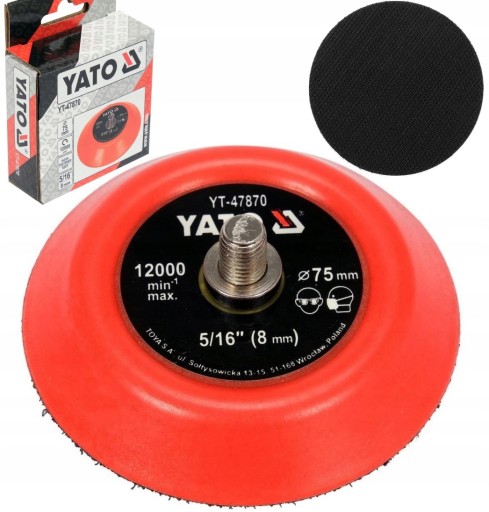 LEŠTIACA PLATŇA 75MM DISK NA VELCRO, 5/16'' YATO