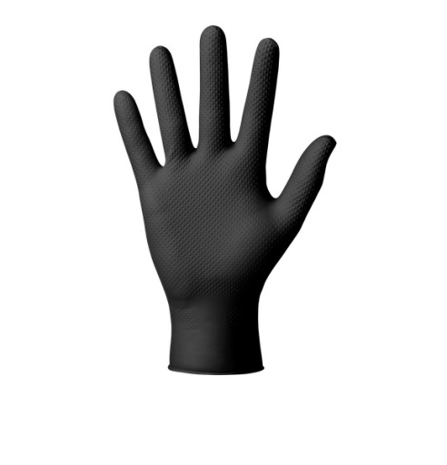 Dielenské rukavice nitrilové rukavice STRONG THICK GOGRIP BLACK 4 ks.