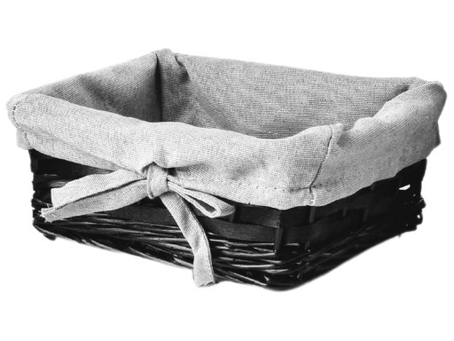 VEĽKÁ ČIERNA Prútená nádoba na kôš 19 x 16 x 8 cm - Prútený