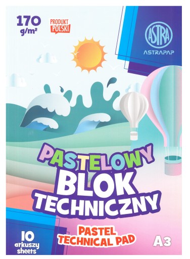 Technický blok A3/10, pastel Astra, 170g