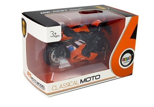 Motocykel s trecím pohonom Zvuky motora 1:14 oranžová