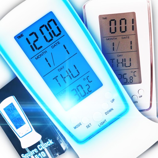 ALARM Clock Elektronický tichý digitálny stojaci METEOROLOGICKÁ STANICA Teplomer
