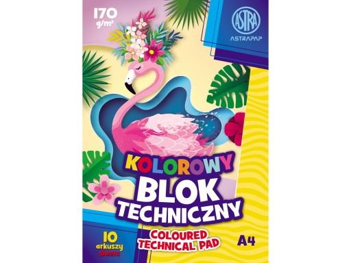 Farebný školský technický blok A4 170g ASTRAPAP 10 listov