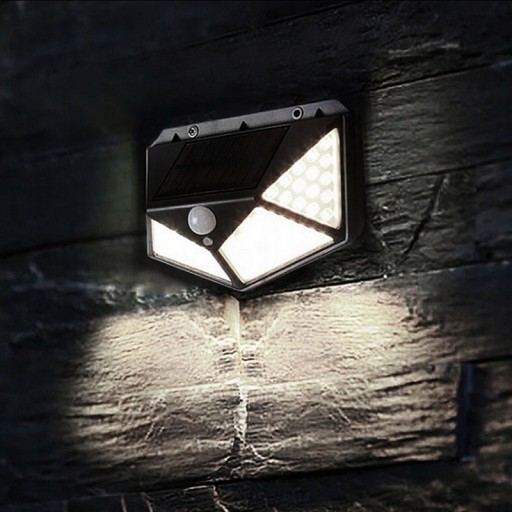 SOLAR LAMPA 100 LED NÁSTENNÁ LAMPA NÁSTENNÁ LAMPA SO SÚMRAKOVÝM SNÍMAČOM POHYBU