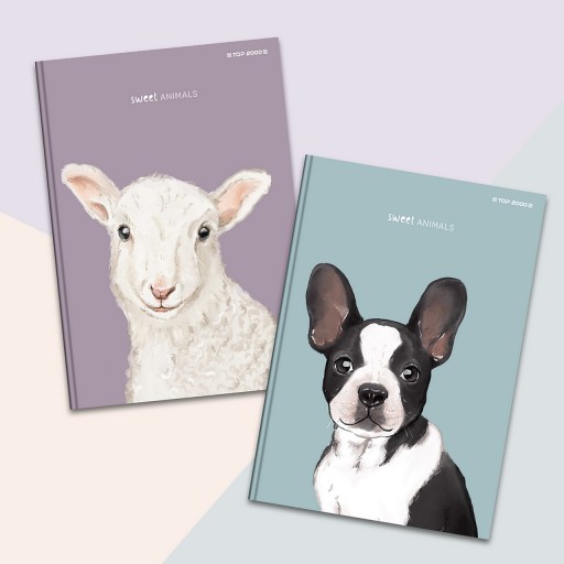 Štvorcový zošit A6 80 listov Animals TOP2000 MIX