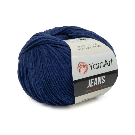 50 g priadze, 55 % bavlna 45 % akryl, YarnArt Jeans námornícka modrá 54