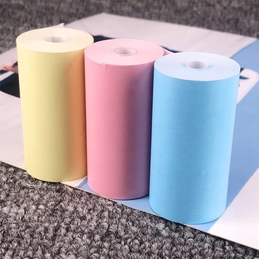 Farebné papierové rolky pre mini termotlačiareň a fotoaparát DRUKUŚ, 3 ks.