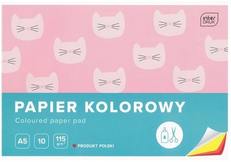 KNIHA FAREBNÉHO PAPIERA A4 10k INTERDRUK mix