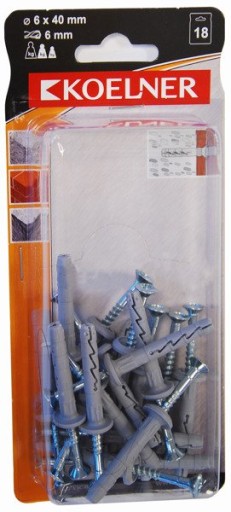 Hmoždinka pre rýchlu inštaláciu 6 x 40 mm bez objímky