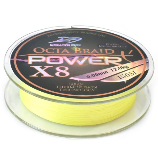 Octa Braid Power X8 Yellow 0,12 mm 150 m: