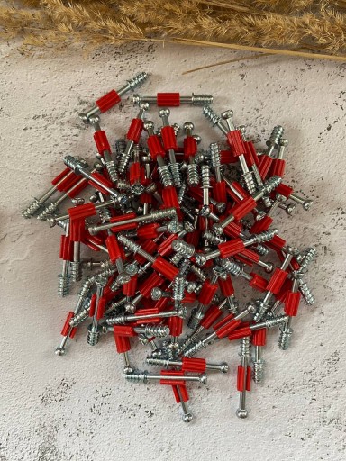 Excentrický čap 100 kusov 34 mm s krytom ČERVENÝ