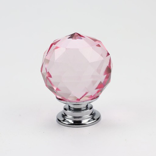 KRIŠTÁĽOVÝ NÁBYTOK Úchytka 30mm RUŽOVÝ CRYSTAL glamour