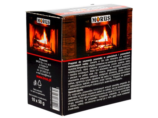 Bros Morus prášok na odstraňovanie sadzí z krbov 50g