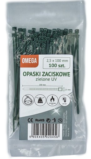 KABELOVÉ SPOJE UV ZELENÁ 2,5X100