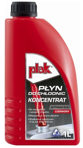Plak AUTORAD koncentrát chladiacej kvapaliny G12+ 1l