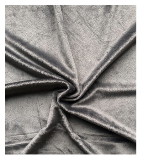 Hladký fleece, materiál VELVET MINKY 02 - GRAFIT, super mäkký a nadýchaný