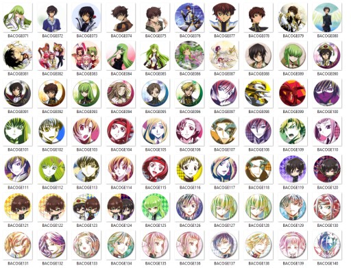 Manga Anime Code Geass CLAMP kolíky MNOHÉ DIZAJNY