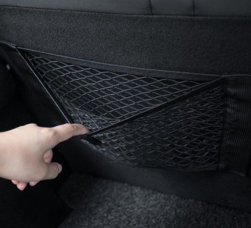 TAŠKA SIEŤKA NA KUFOR AUTA S VELKÝM VRECKOM NA VELCRO 80x25cm