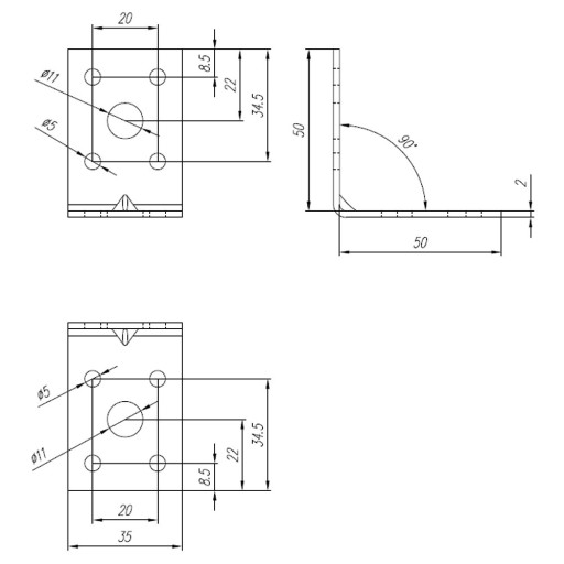 KPL5 MONTÁŽ UHOLOVÁ TESÁRSKA ŠPORA 50x50x35x2 10ks DOMAX POZINK.