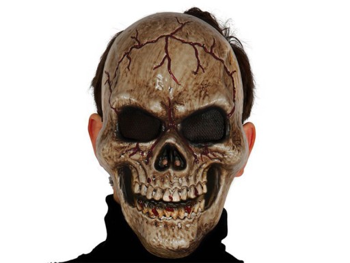 SKELETOROVÁ MASKA HALLOWEEN HNEDÁ LEBKA