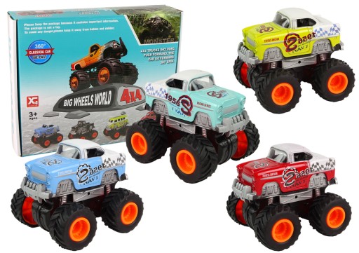 Auto 4x4 klasický model na veľkých kolesách 4 farby