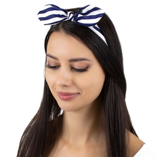 HAIR BAND s gumičkou, MAŠILKA, PIN UP prúžky